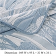 Benjara Doz 3pc King Size Coverlet Set- Coastal Matelasse- Tidal Blue- White