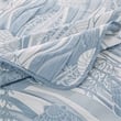 Benjara Doz 3pc King Size Coverlet Set- Coastal Matelasse- Tidal Blue- White