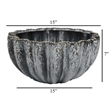 Benjara Kiara Decorative Bowl- Aqua Gray Ceramic Textured Design- 15 Inch