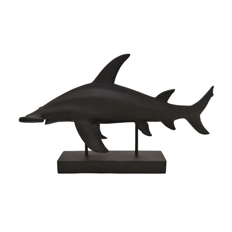 Benjara Tabletop Accent Decor Piece- Hammerhead Shark- 21