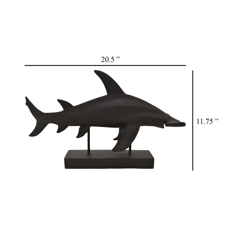 Benjara Tabletop Accent Decor Piece- Hammerhead Shark- 21