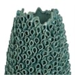 Benjara Accent Flower Vase- 3D Coral Textured Teal Green Ceramic 16 Inch