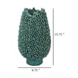 Benjara Accent Flower Vase- 3D Coral Textured Teal Green Ceramic 16 Inch