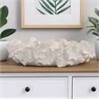 Benjara Decorative Accent Bowl- 18 Inch- Natural Wavelike Body- White Ceramic