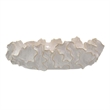Benjara Decorative Accent Bowl- 18 Inch- Natural Wavelike Body- White Ceramic