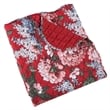 Benjara Milz 50x60 Quilted Throw Blanket- Cotton- Polyester- Red Floral Print