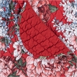 Benjara Milz 50x60 Quilted Throw Blanket- Cotton- Polyester- Red Floral Print