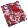 Benjara Milz 50x60 Quilted Throw Blanket- Cotton- Polyester- Red Floral Print