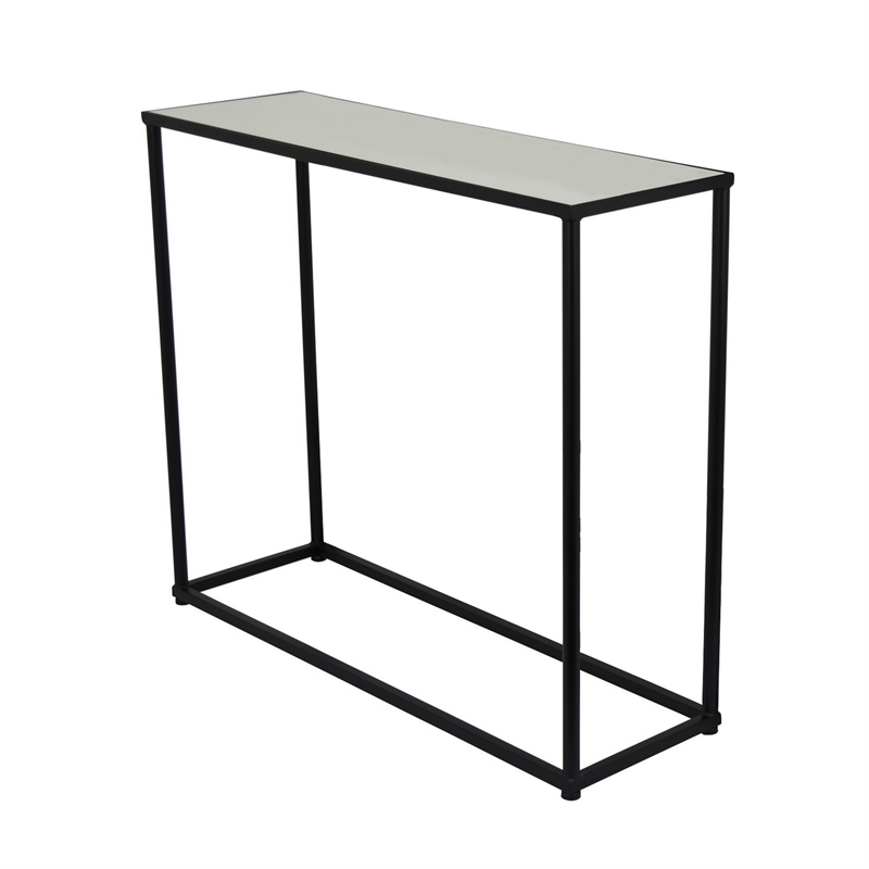 Benjara Kellie Nesting Plant Stand Table Set of 3- Black Metal- Glass Tops