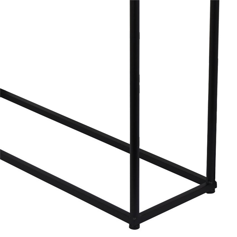 Benjara Kellie Nesting Plant Stand Table Set of 3- Black Metal- Glass Tops