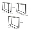Benjara Kellie Nesting Plant Stand Table Set of 3- Black Metal- Glass Tops