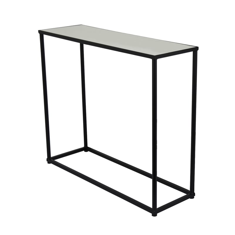 Benjara Kellie Nesting Plant Stand Table Set of 3- Black Metal- Glass Tops