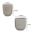 Benjara Lyna Accent Planter Set of 2- White Gray Ceramic Smooth Glossy Texture