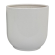 Benjara Lyna Accent Planter Set of 2- White Ceramic- Smooth Glossy Texture
