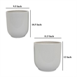 Benjara Lyna Accent Planter Set of 2- White Ceramic- Smooth Glossy Texture