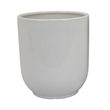 Benjara Lyna Accent Planter Set of 2- White Ceramic- Smooth Glossy Texture