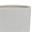 Benjara Lyna Accent Planter Set of 2- White Ceramic- Smooth Glossy Texture