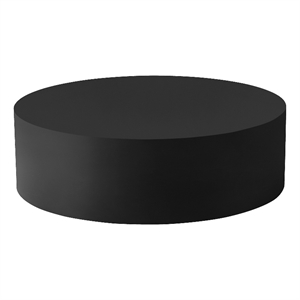 Benjara Rano Coffee Table- 40&quot Round Black Iron Top- Modern Drum Shape