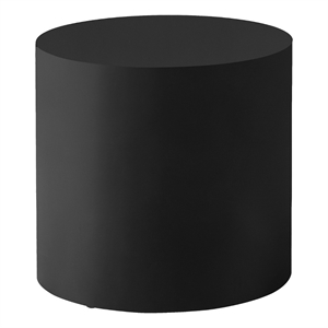 Benjara Rano Side End Table- 19&quot Black Round Iron Top- Modern Drum Shape