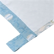 Benjara Ello 2 Panel Curtain Panel Set- Cotton White and Blue Geometric Print