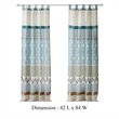 Benjara Ello 2 Panel Curtain Panel Set- Cotton White and Blue Geometric Print