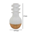 Benjara Enya Flower Vase- Spiked Narrow Neck- Brown White Ceramic- 15 Inch
