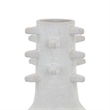 Benjara Enya Flower Vase- Spiked Narrow Neck- Brown White Ceramic- 15 Inch