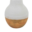 Benjara Enya Flower Vase- Spiked Narrow Neck- Brown White Ceramic- 15 Inch