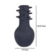 Benjara Enya Flower Vase- 3D Spiked Accent Narrow Neck- Black Ceramic- 18 Inch