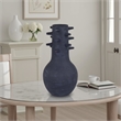 Benjara Enya Flower Vase- 3D Spiked Accent Narrow Neck- Black Ceramic- 18 Inch