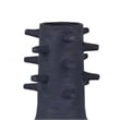 Benjara Enya Flower Vase- 3D Spiked Accent Narrow Neck- Black Ceramic- 18 Inch