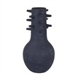 Benjara Enya Flower Vase- 3D Spiked Accent Narrow Neck- Black Ceramic- 18 Inch