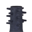 Benjara Enya Flower Vase- 3D Spiked Accent Narrow Neck- Black Ceramic- 18 Inch