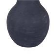 Benjara Enya Flower Vase- 3D Spiked Accent Narrow Neck- Black Ceramic- 18 Inch
