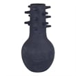 Benjara Enya Flower Vase- 3D Spiked Accent Narrow Neck- Black Ceramic- 18 Inch