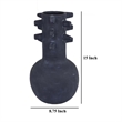 Benjara Enya Flower Vase- 3D Spike Accent Narrow Neck- Black Ceramic- 15 Inch