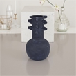 Benjara Enya Flower Vase- 3D Spike Accent Narrow Neck- Black Ceramic- 15 Inch