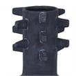 Benjara Enya Flower Vase- 3D Spike Accent Narrow Neck- Black Ceramic- 15 Inch