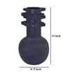 Benjara Enya Flower Vase- 3D Spike Accent Narrow Neck- Black Ceramic- 15 Inch