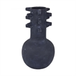 Benjara Enya Flower Vase- 3D Spike Accent Narrow Neck- Black Ceramic- 15 Inch