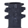 Benjara Enya Flower Vase- 3D Spike Accent Narrow Neck- Black Ceramic- 15 Inch