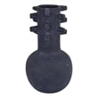 Benjara Enya Flower Vase- 3D Spike Accent Narrow Neck- Black Ceramic- 15 Inch
