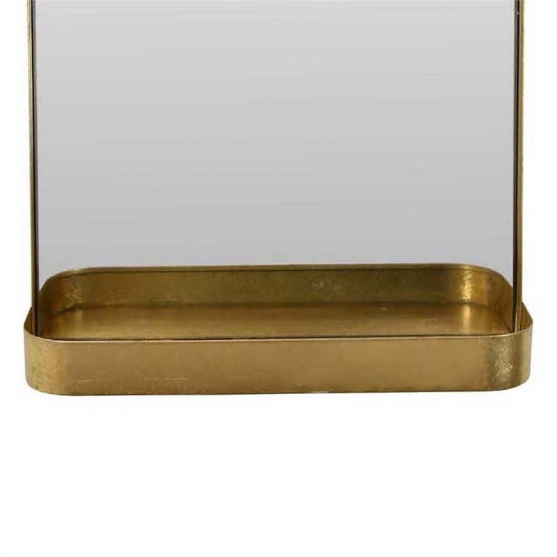 Benjara Feno Decorative Wall Mirror w Rack- Portrait Style 30