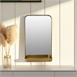 Benjara Feno Decorative Wall Mirror w Rack- Portrait Style 30