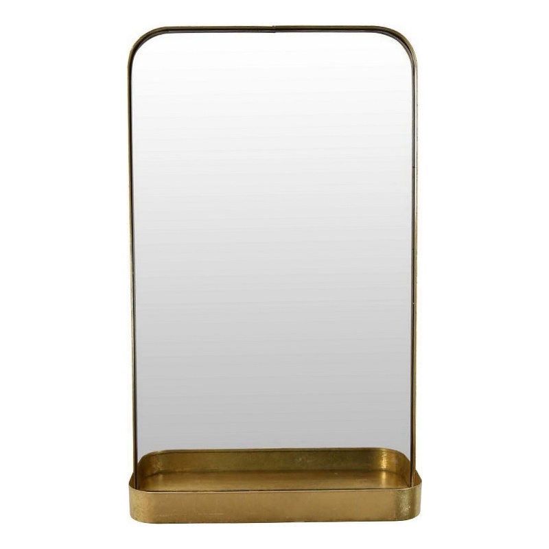 Benjara Feno Decorative Wall Mirror w Rack- Portrait Style 30