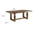 Benjara Ramie Dining Table- Chestnut Brown Wood- 84-102