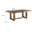 Benjara Ramie Dining Table- Chestnut Brown Wood- 84-102