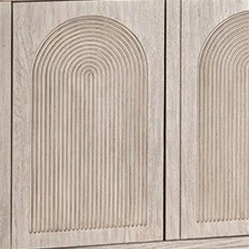 Benjara Zoko Sideboard Buffet Console- Arched Design Doors- 77