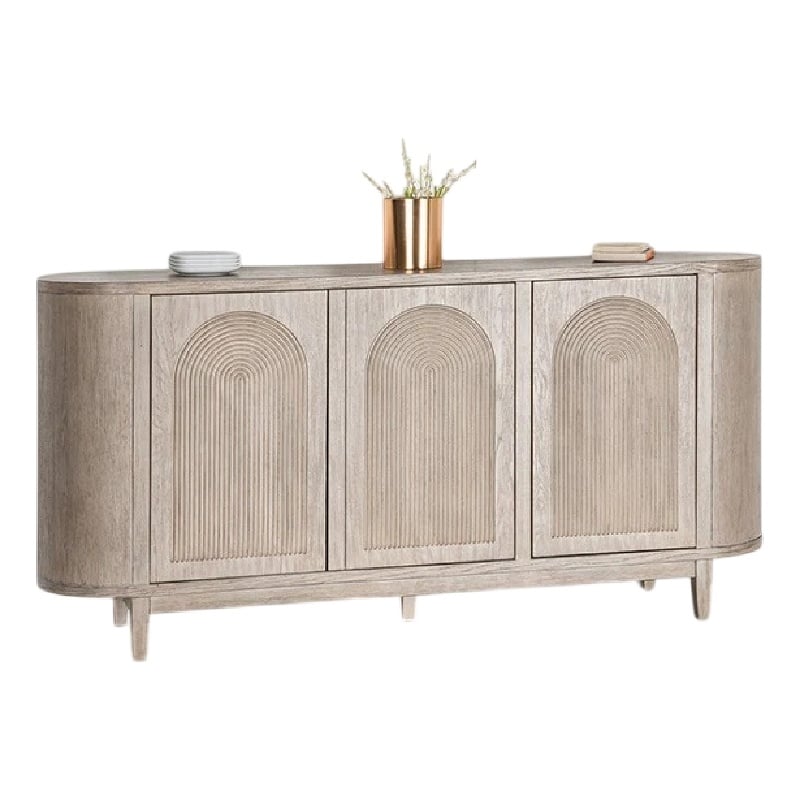 Benjara Zoko Sideboard Buffet Console- Arched Design Doors- 77