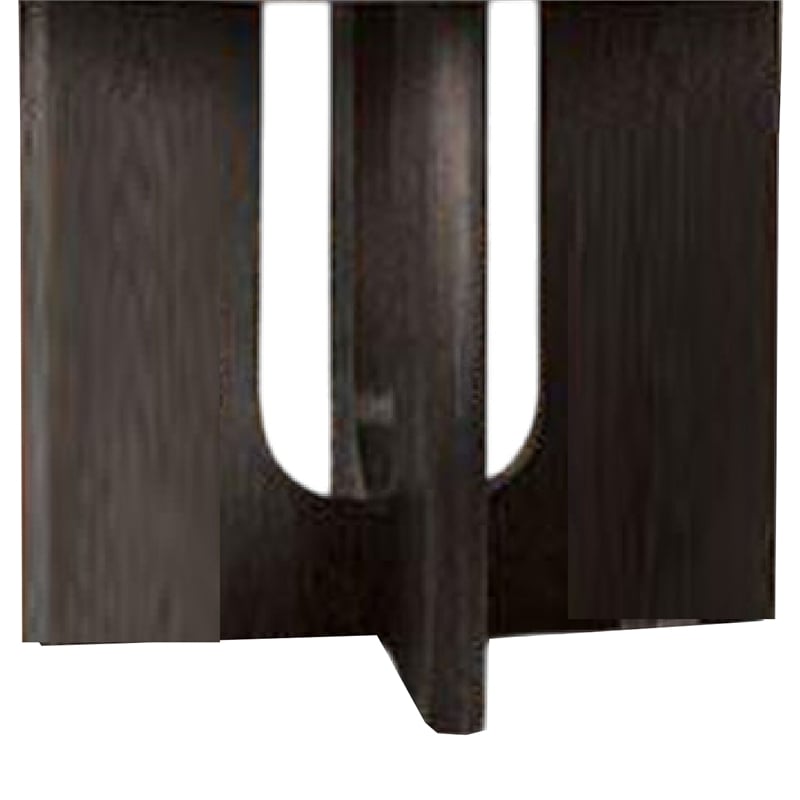 Benjara Zoko Round Dining Table- Pedestal Base- Ash Gray- Solid Wood 54 Inch